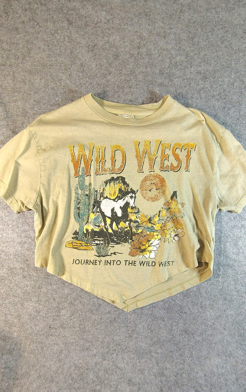 Modish Rebel "Wild West" Cropped T-shirt Size M Y2K Country